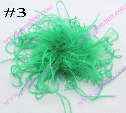 5-6'' curly feather hair bows